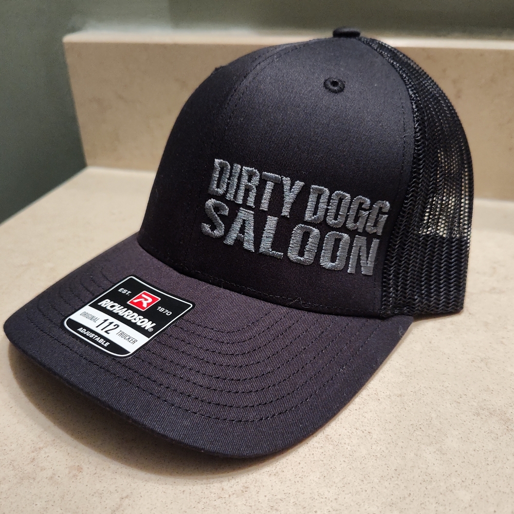 NEW Black/Gray Mesh Dirty Dogg Saloon Trucker Cap, Snapback, Scottsdale Arizona